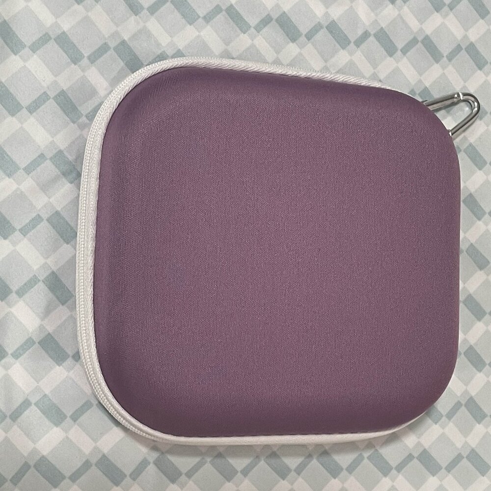 💖 Clip, Zip & Go! – Solid Purple Hard Shell Case with Carabiner 💖